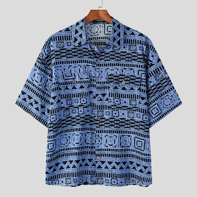 INCERUN Summer Vintage Men Lapel Neck Short Sleeve Floral Print Casual Shirts S синий
INCERUN Summer Vintage Men Lapel Neck Short Sleeve Floral Print Casual Shirts S синий