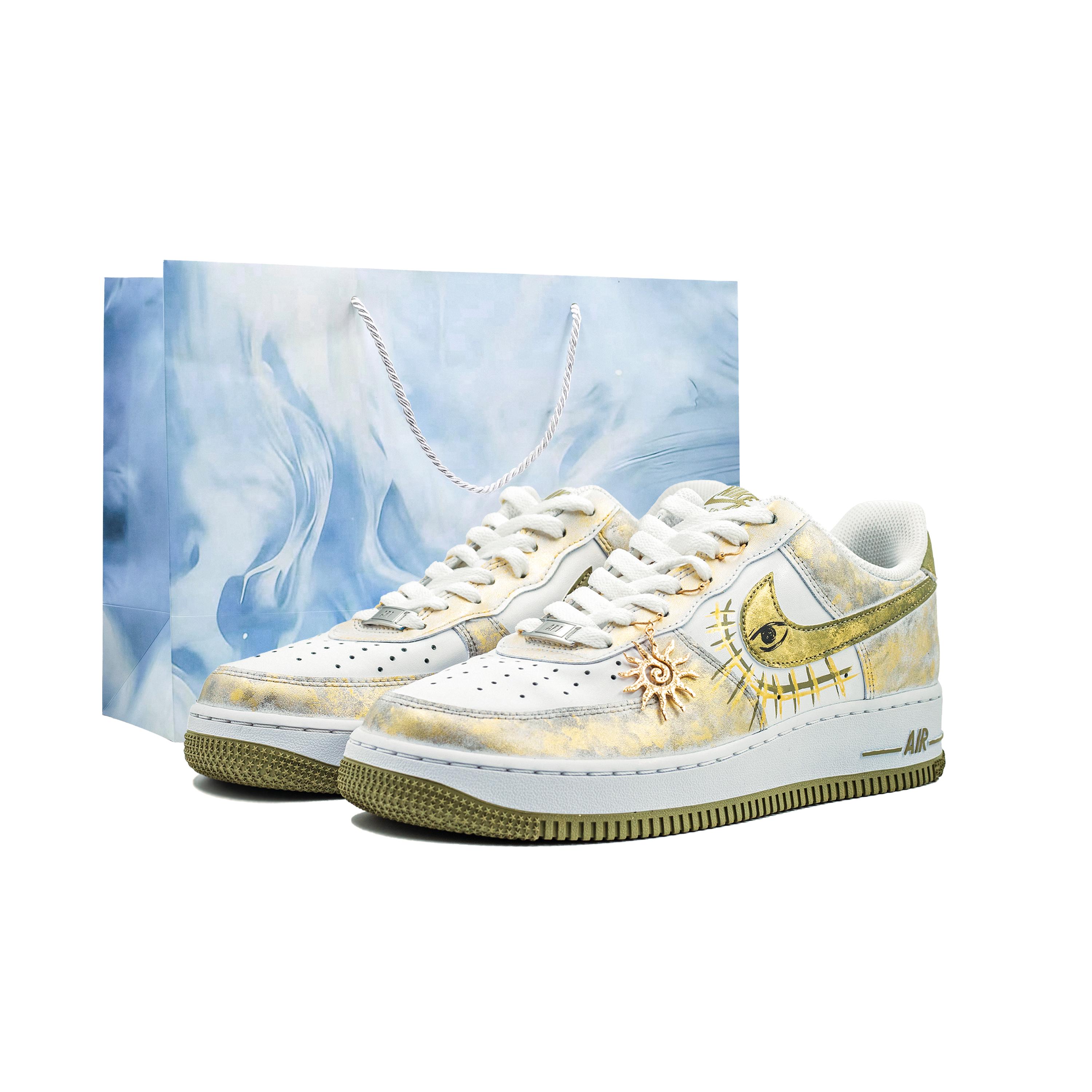 Nike Air Force 1 Whimsical Handmade, Holy Eye Golden Wheel Abrasion Resistant Slip Resistant Low top Skateboard Shoes FJ4146-110(Team1154-) 38.5
Nike Air Force 1 Whimsical Handmade, Holy Eye Golden Wheel Abrasion Resistant Slip Resistant Low top Skateboard Shoes FJ4146-110(Team1154-) 38.5