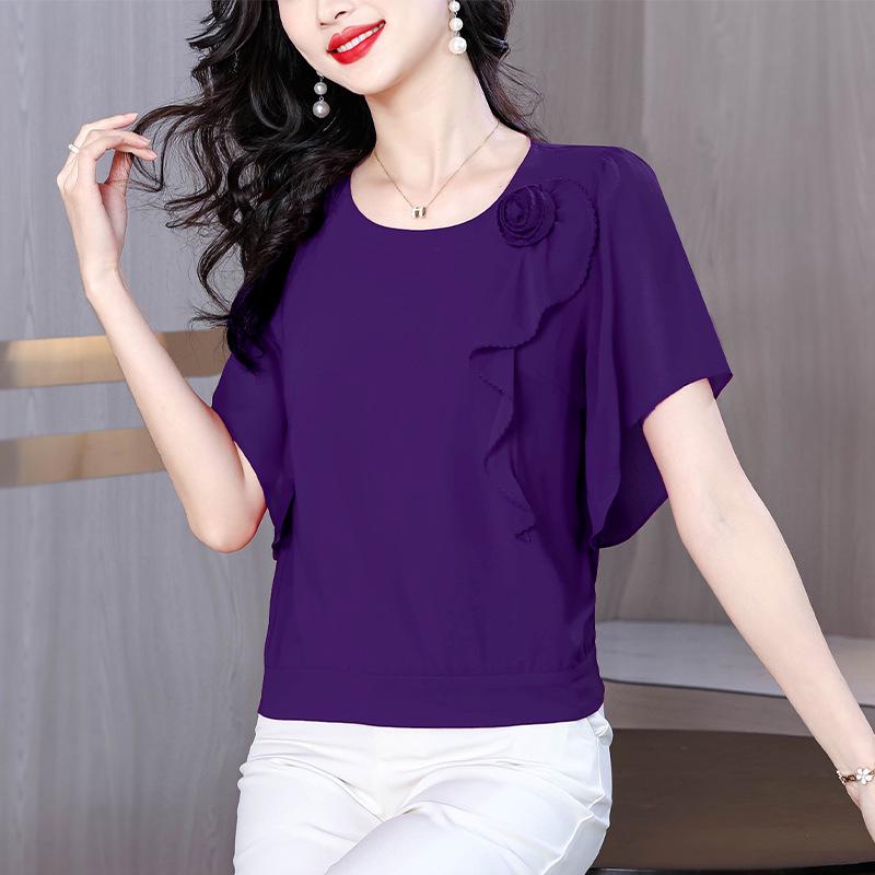 Летняя шифоновая блузка 2025: Женский топ с коротким рукавом с цветочным принтом XL фиолетовый
Летняя шифоновая блузка 2025: Женский топ с коротким рукавом с цветочным принтом XL фиолетовый