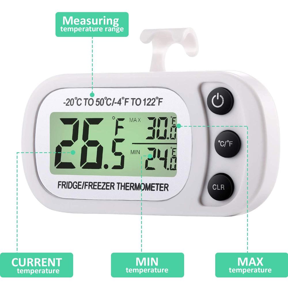 Waterproof LCD Display Refrigeration Hanging Gauge Temperature Meter Freezer Thermometer Fridge Kitchen Tool чёрный 
Waterproof LCD Display Refrigeration Hanging Gauge Temperature Meter Freezer Thermometer Fridge Kitchen Tool чёрный