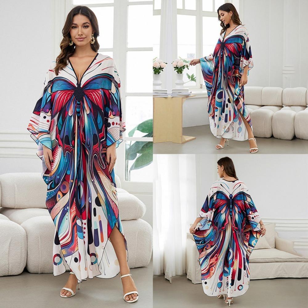 Жіноча пляжна сукня-кафтан у стилі Boho Cover Up, великий розмір, контрастний вільний крой One Size
Жіноча пляжна сукня-кафтан у стилі Boho Cover Up, великий розмір, контрастний вільний крой One Size