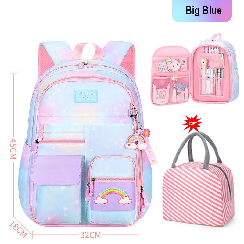 Новый рюкзак для начальной школы, милые красочные сумки для девочек, школьные сумки принцессы, водонепроницаемые детские школьные сумки серии Rainbow
Новый рюкзак для начальной школы, милые красочные сумки для девочек, школьные сумки принцессы, водонепроницаемые детские школьные сумки серии Rainbow