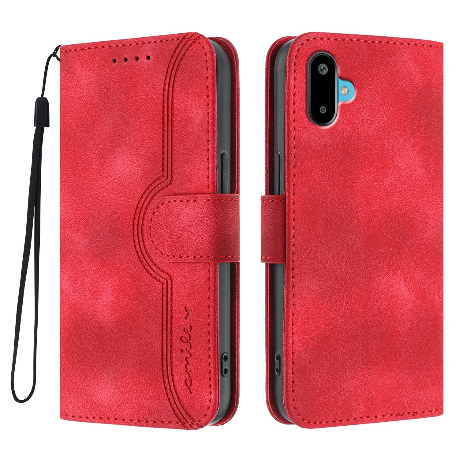 For Samsung Galaxy M06 5G/Galaxy F06 5G Leather Case Wallet Stand Smile Imprinted Phone Cover with Strap Red
For Samsung Galaxy M06 5G/Galaxy F06 5G Leather Case Wallet Stand Smile Imprinted Phone Cover with Strap Red