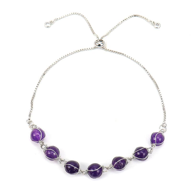 Hand-Wound Natural Crystal Round Bead Push-Pull Pull Bracelet Adjustable Color Retention Bracelet B42 аметист
Hand-Wound Natural Crystal Round Bead Push-Pull Pull Bracelet Adjustable Color Retention Bracelet B42 аметист