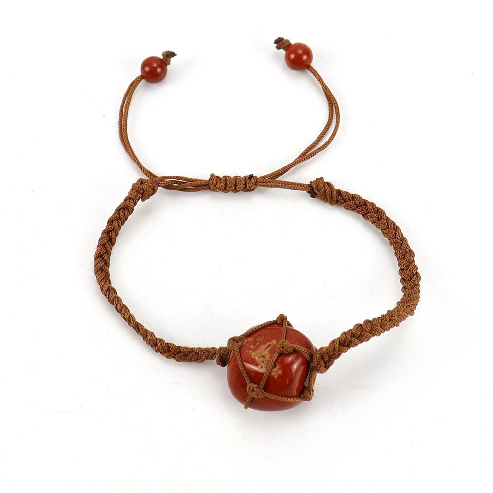 Hand-Woven Brown Jade Thread Crystal Amethyst Stone Mesh Pocket Bracelet Bracelet Adjustable B73
Hand-Woven Brown Jade Thread Crystal Amethyst Stone Mesh Pocket Bracelet Bracelet Adjustable B73