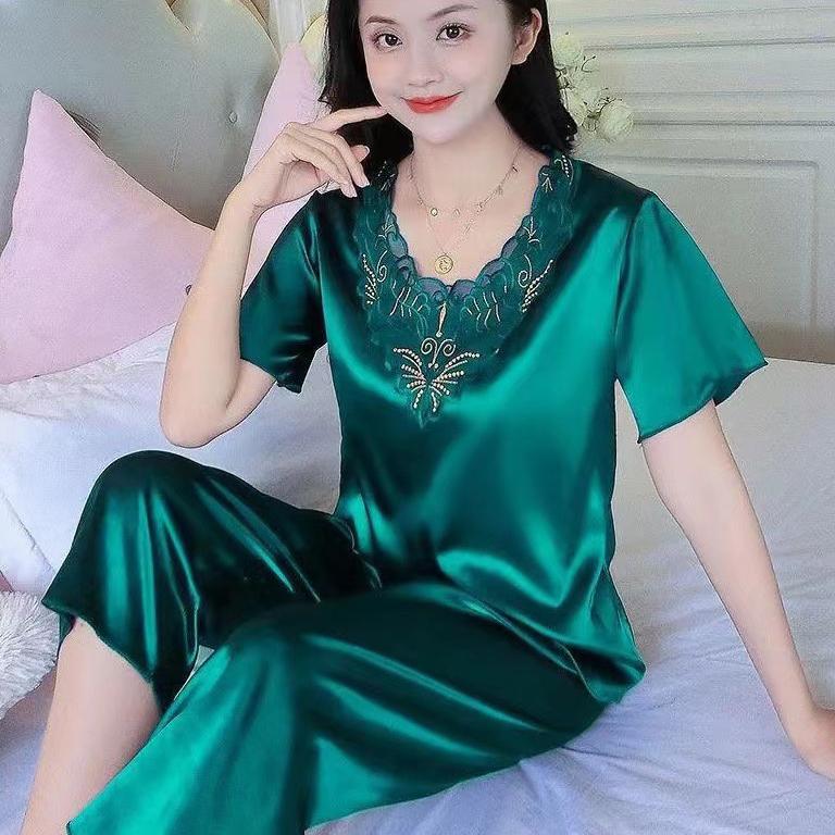 2 Pcs/Set Women Nightie Set Solid Color Sleeping Comfortable Soft Plus Size Large Suit XXXXL зелений
2 Pcs/Set Women Nightie Set Solid Color Sleeping Comfortable Soft Plus Size Large Suit XXXXL зелений