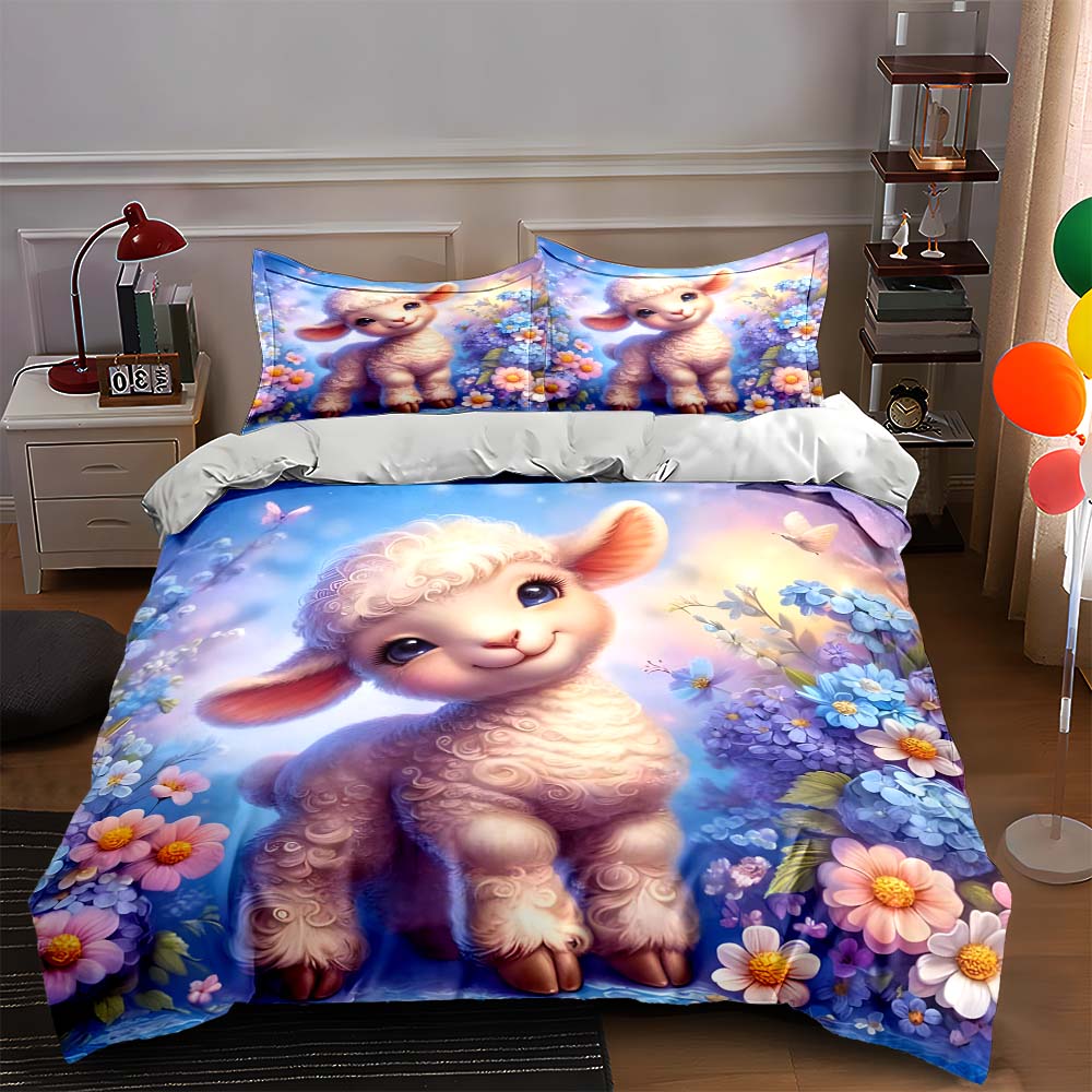 Lamb floral backdrop. Bedding Duvet cover sets Duvet covers Pillowcases gifts (1 * Duvet Cover 2 * Pillowcases, without duvet insert) 135x200cm
Lamb floral backdrop. Bedding Duvet cover sets Duvet covers Pillowcases gifts (1 * Duvet Cover 2 * Pillowcases, without duvet insert) 135x200cm