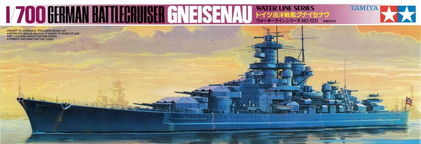 Tamiya Waterline Series German Navy Battlecruiser Gneisenau Plastic Model 77520 1/700 No.120
Tamiya Waterline Series German Navy Battlecruiser Gneisenau Plastic Model 77520 1/700 No.120