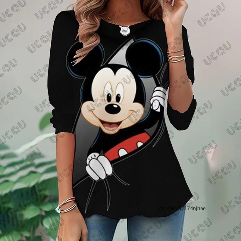 Cartoon Disney Mickey Mouse Print Womens Long Sleeve Tshirt Autumn Fashion Oneck Tees Casual Pullover Oversized Y2K Tops L
Cartoon Disney Mickey Mouse Print Womens Long Sleeve Tshirt Autumn Fashion Oneck Tees Casual Pullover Oversized Y2K Tops L