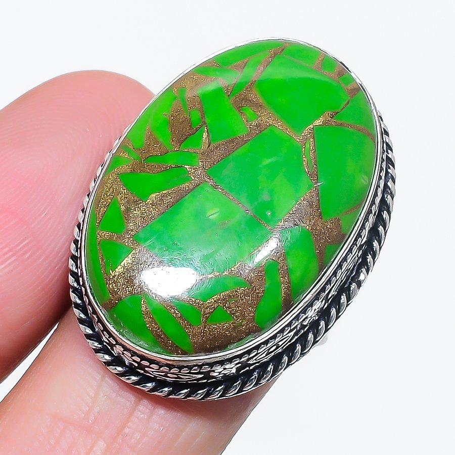 Natural Copper Green Turquoise 925 Sterling Silver Jewelry Ring Size 7.5 J7j73
Natural Copper Green Turquoise 925 Sterling Silver Jewelry Ring Size 7.5 J7j73
