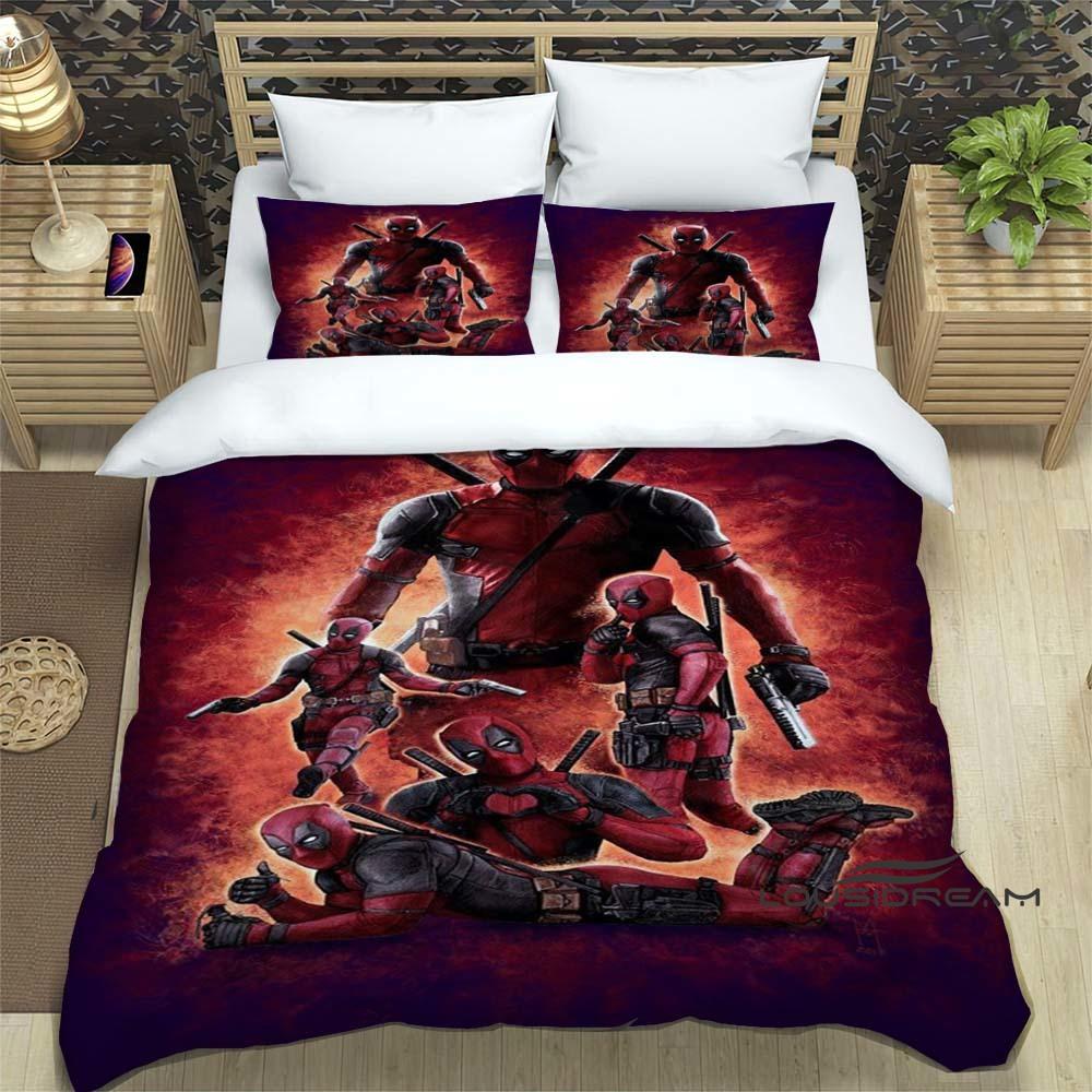 3D printed cartoon Deadpool duvet cover and pillowcase bedding set, suitable for boys and girls bedroom decoration, children s 135X200cm
3D printed cartoon Deadpool duvet cover and pillowcase bedding set, suitable for boys and girls bedroom decoration, children s 135X200cm