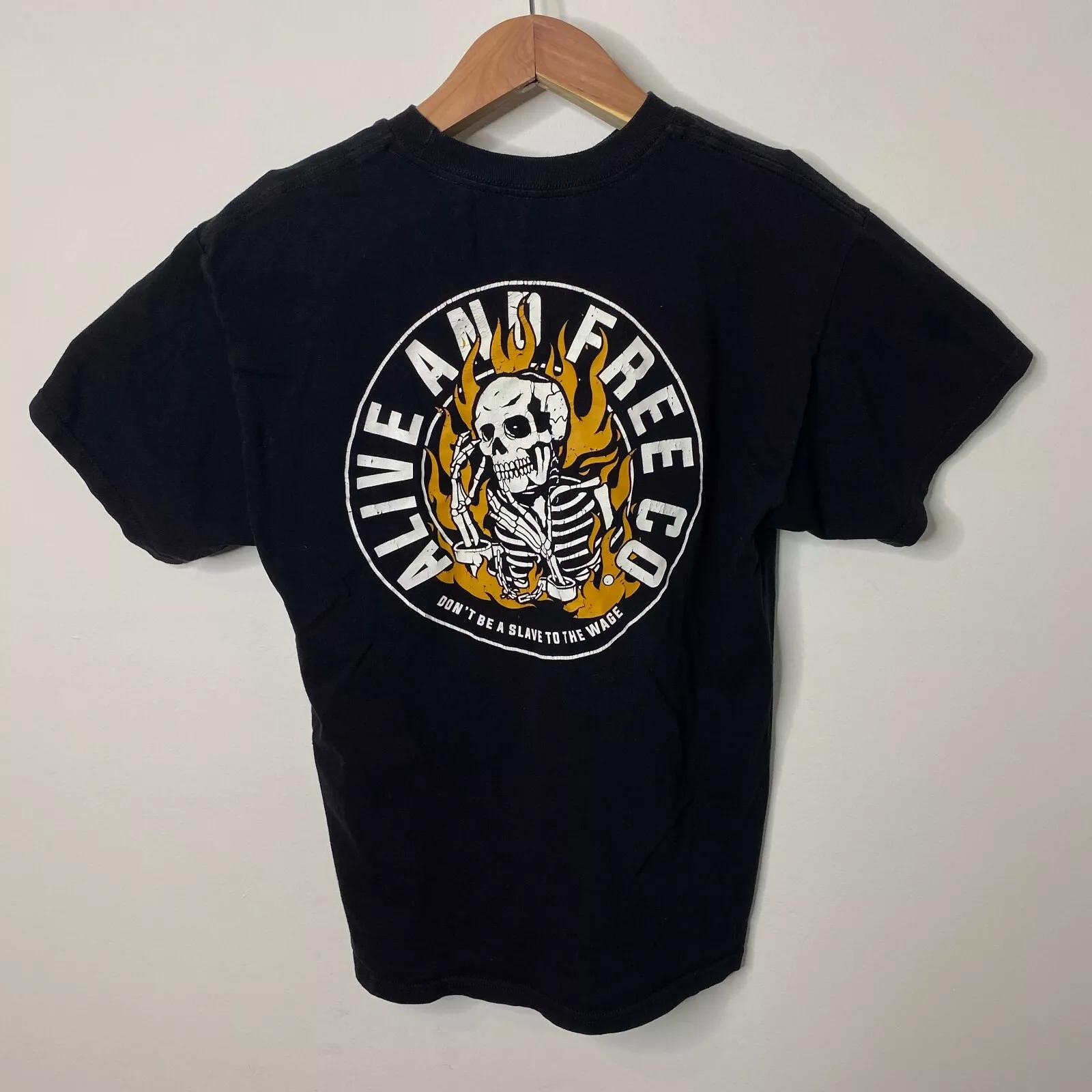 Alive And Free Motorcycle Co Shirt Mens Large Black Skeleton Double-Sided M
Alive And Free Motorcycle Co Shirt Mens Large Black Skeleton Double-Sided M