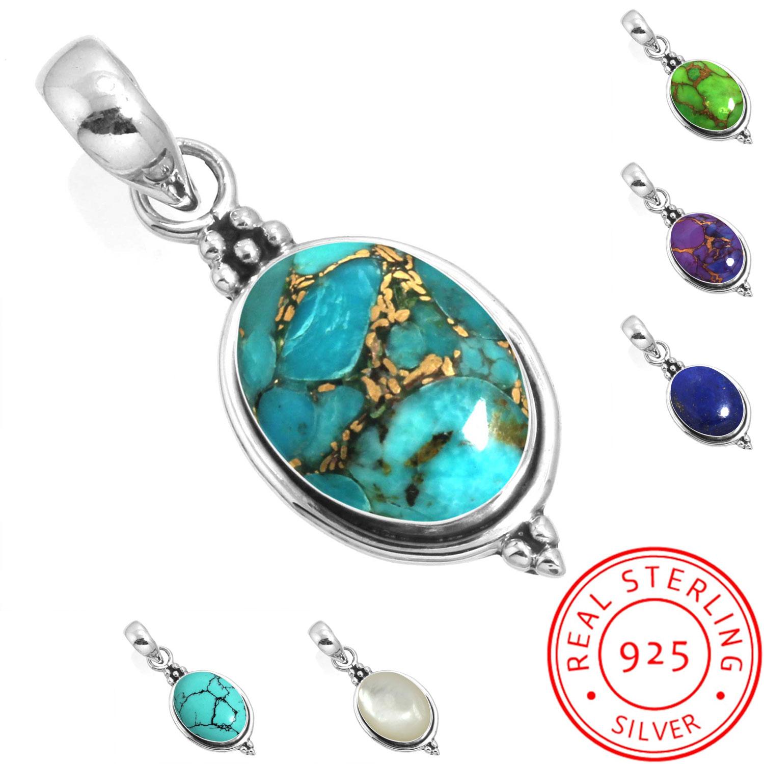925 Sterling Silver Pendant Women Gemstone Handmade Jewelry Valentine s Day Gift Blue Green Purple Copper Turquoise Pearl Lapis Mother Of Pearl перламутровий колір
925 Sterling Silver Pendant Women Gemstone Handmade Jewelry Valentine s Day Gift Blue Green Purple Copper Turquoise Pearl Lapis Mother Of Pearl перламутровий колір