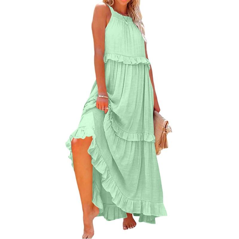 Summer new style holiday style ruffled long section, European and American style elegant swing beach skirt 2XL
Summer new style holiday style ruffled long section, European and American style elegant swing beach skirt 2XL