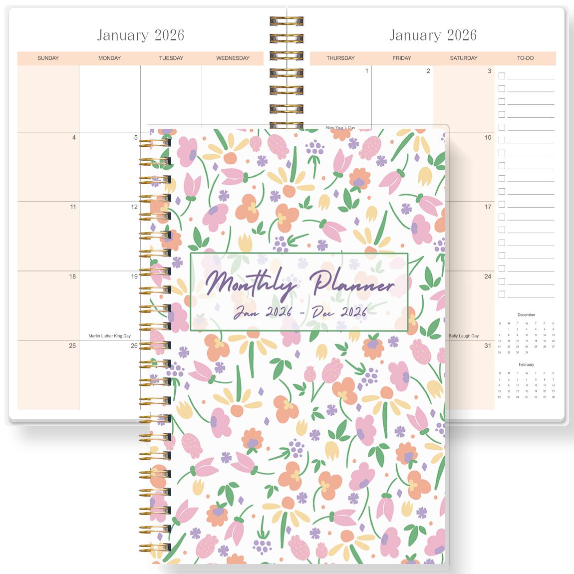 2026 A5 Monthly Planner, Floral Cover,Academic Agenda with Notes&To Do List,Perfect for Productivity,Time Management,Great Gift рожевий
2026 A5 Monthly Planner, Floral Cover,Academic Agenda with Notes&To Do List,Perfect for Productivity,Time Management,Great Gift рожевий