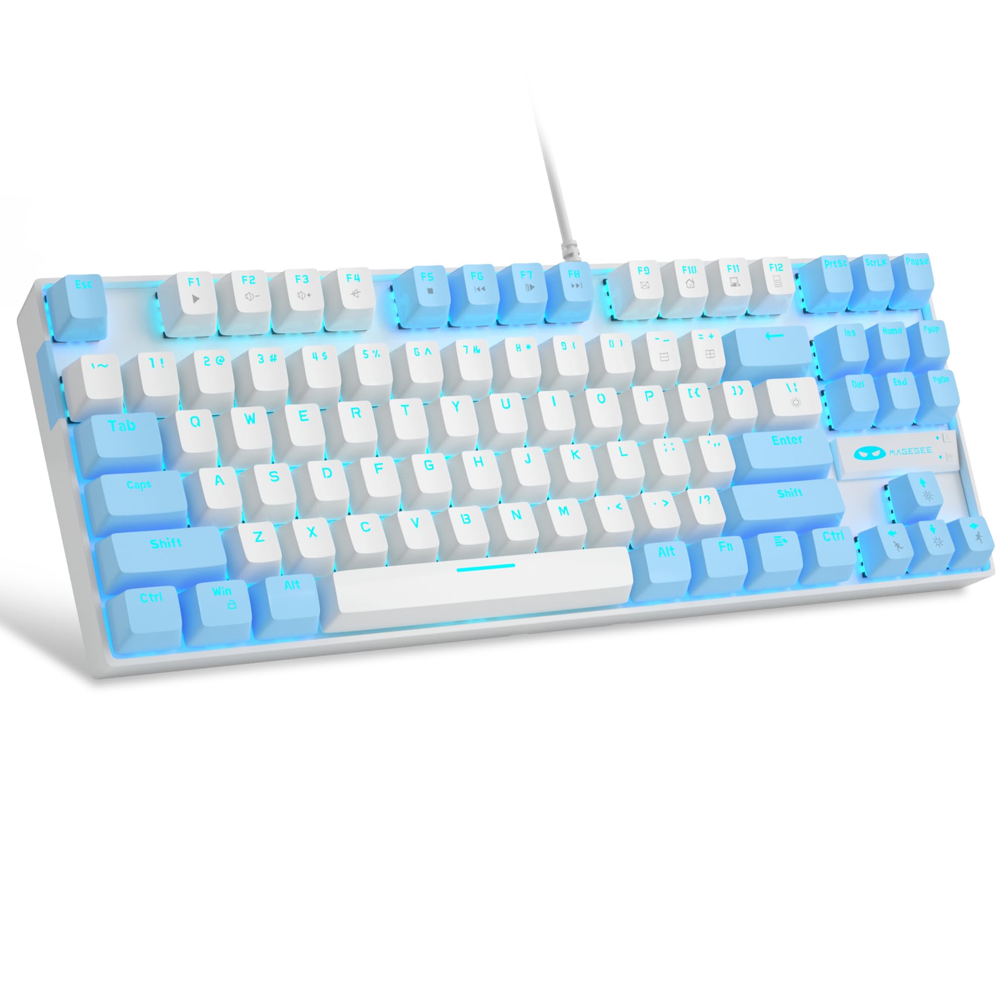 MageGee Mechanical Gaming Keyboard with Red Switches LED Blue Backlit Keyboard 87 Keys Compact TKL Wired Computer Keyboard for Windows Laptop PC Gamer
MageGee Mechanical Gaming Keyboard with Red Switches LED Blue Backlit Keyboard 87 Keys Compact TKL Wired Computer Keyboard for Windows Laptop PC Gamer