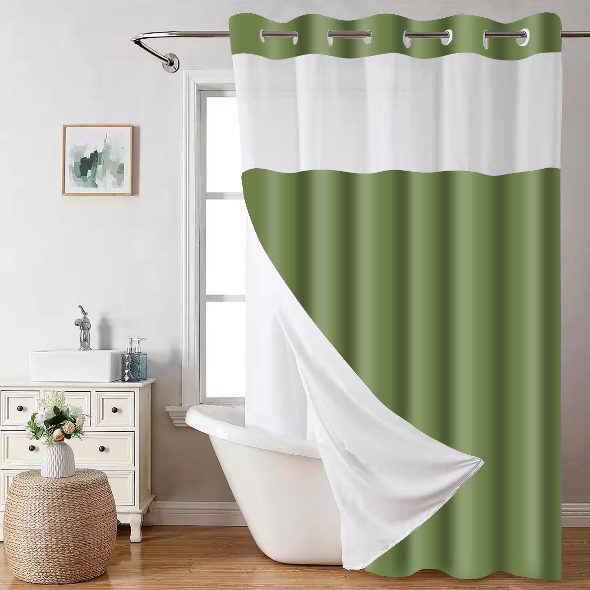Modern Minimalist Double-Layer Polyester Shower Curtain - Waterproof, Mold-Proof, Detachable with Large Ring Buckle, Solid Color, Custom Size 180*188 cm зелёный
Modern Minimalist Double-Layer Polyester Shower Curtain - Waterproof, Mold-Proof, Detachable with Large Ring Buckle, Solid Color, Custom Size 180*188 cm зелёный