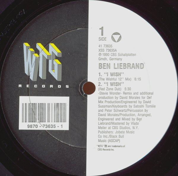 12inch Record BEN LIEBRAND - I Wish 4173635 WTG Records 1990 US Dance & Electronica Used
12inch Record BEN LIEBRAND - I Wish 4173635 WTG Records 1990 US Dance & Electronica Used
