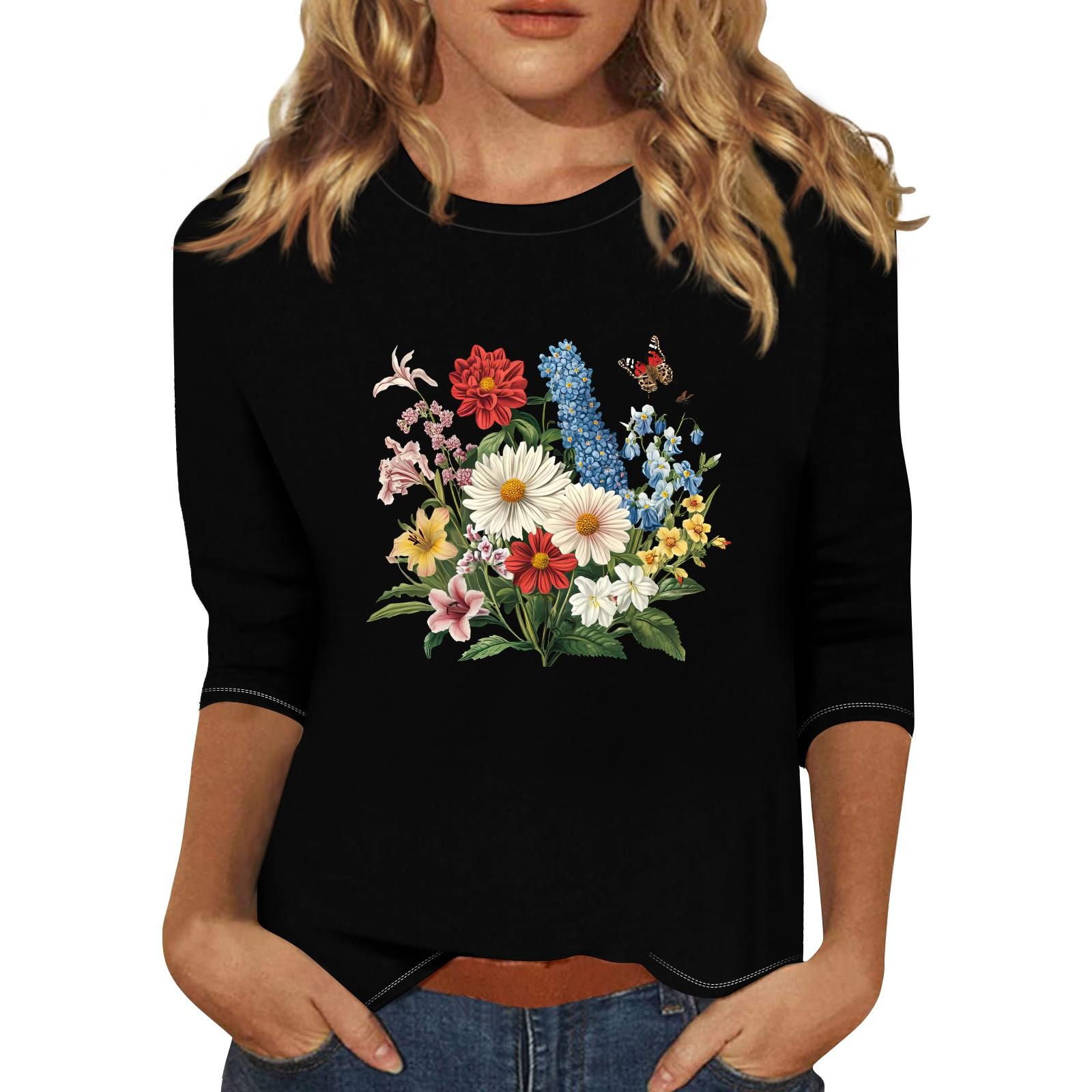 Women s Fashion Casual Seven-Point Sleeve Print Round Neck Top L чорний
Women s Fashion Casual Seven-Point Sleeve Print Round Neck Top L чорний
