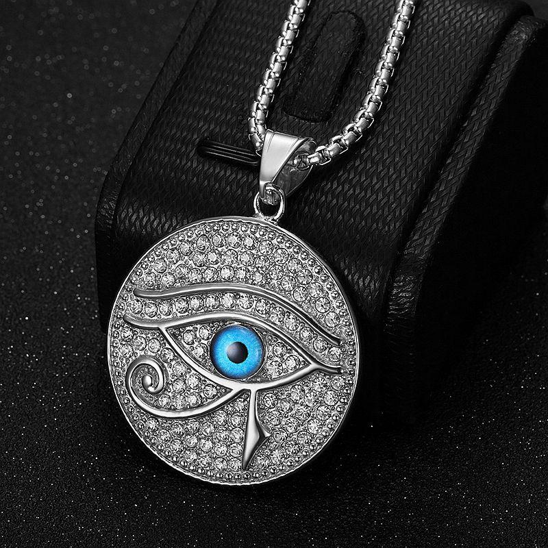 European and American Jewelry Gold-plated Rhinestone Blue Eye of Horus Pendant Necklace 2026 60CM
European and American Jewelry Gold-plated Rhinestone Blue Eye of Horus Pendant Necklace 2026 60CM