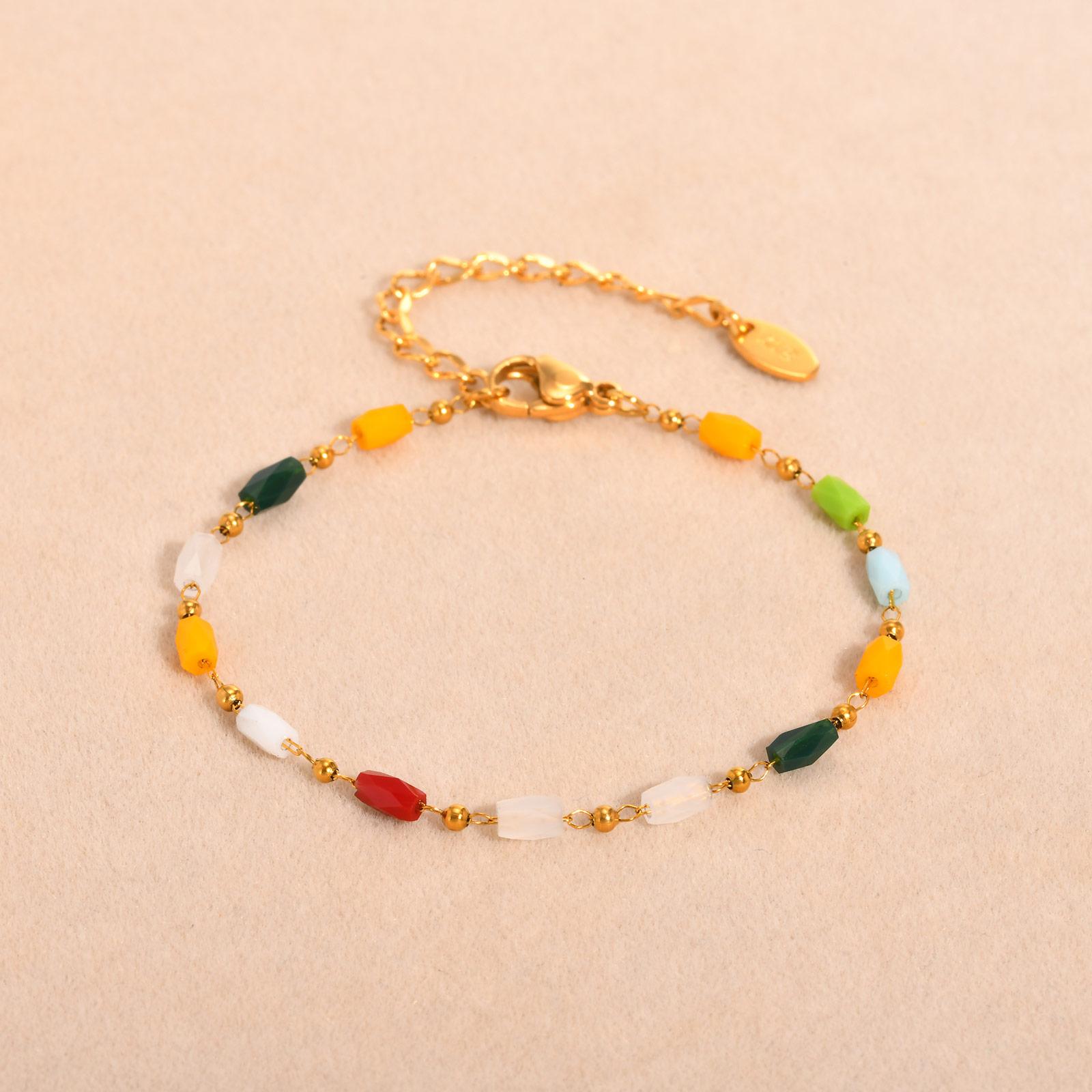 Boho Colorful Bead Stone Bracelets for Women Stainless Steel Chain Bracelet Gold Color Summer Beach Jewelry Gift 16-21cm
Boho Colorful Bead Stone Bracelets for Women Stainless Steel Chain Bracelet Gold Color Summer Beach Jewelry Gift 16-21cm