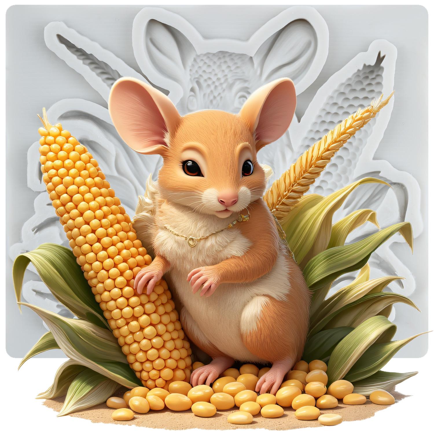 Силиконовая форма для мыши Формы для мастики из кукурузы Инструменты для украшения торта Топпер для кекса Конфеты Сахарная мастика Мастика Полимерная глина серый