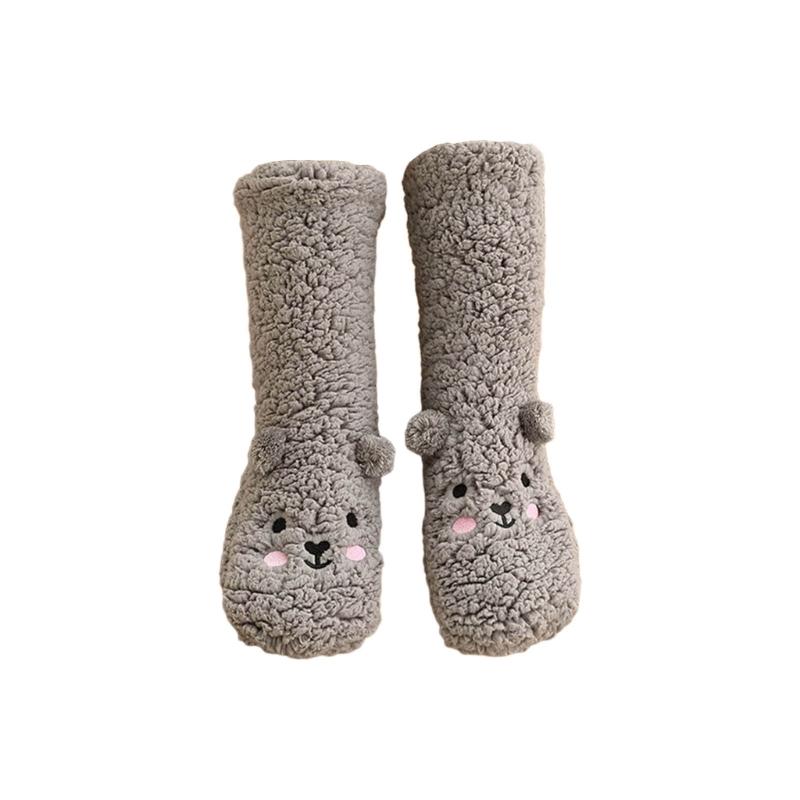 Furry Slipper Socks for Women Winter Warm Cute Bear Fuzzy Socks with Grips Thermal Non Slip Sock Home Sleep Foot Warmer сірий колір
Furry Slipper Socks for Women Winter Warm Cute Bear Fuzzy Socks with Grips Thermal Non Slip Sock Home Sleep Foot Warmer сірий колір