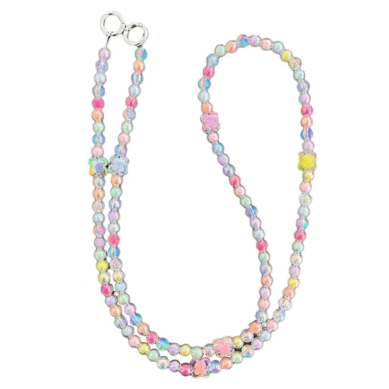 120cm Colorful Beads Strap Four-Leaf Clover Phone Crossbody Chain with Tether Tab
120cm Colorful Beads Strap Four-Leaf Clover Phone Crossbody Chain with Tether Tab