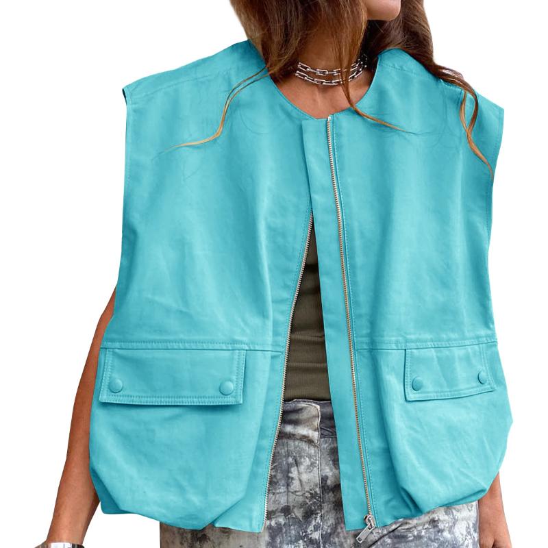 Женский свободный жилет без карманов на манжетах, однотонный кардиган, модная куртка на молнии, для женщин XXL озеро синий
Женский свободный жилет без карманов на манжетах, однотонный кардиган, модная куртка на молнии, для женщин XXL озеро синий