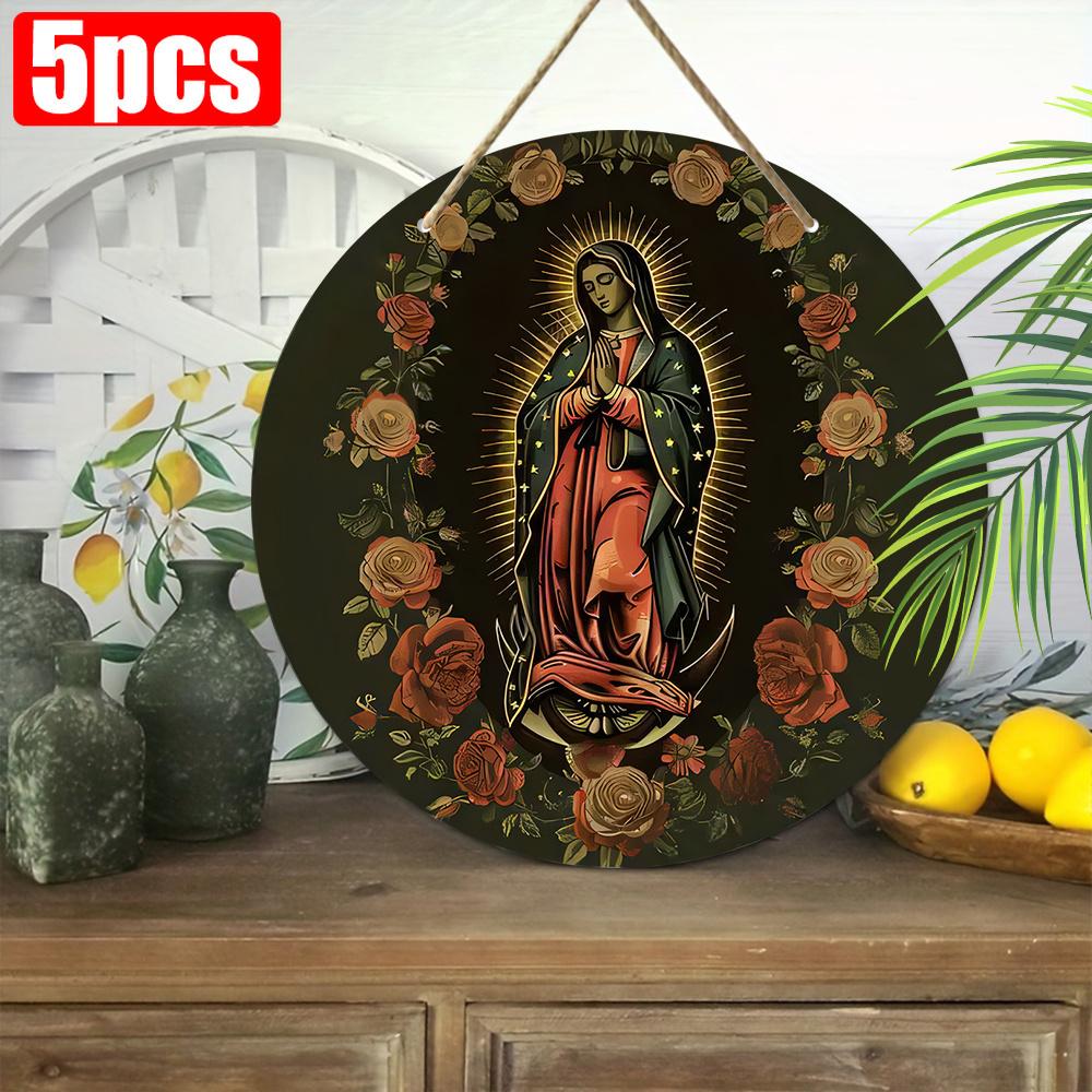 5pcs Our Lady of Guadalupe Wooden Porch Wreath with Red & Yellow Roses - Festive Outdoor Decor for Home, Garden, and Parties 5pcs
5pcs Our Lady of Guadalupe Wooden Porch Wreath with Red & Yellow Roses - Festive Outdoor Decor for Home, Garden, and Parties 5pcs