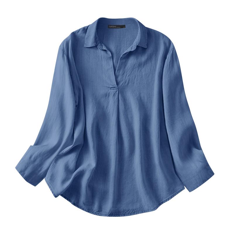 ZANZEA Женская повседневная блузка с отложным воротником и длинными рукавами 3XL синий
ZANZEA Женская повседневная блузка с отложным воротником и длинными рукавами 3XL синий
