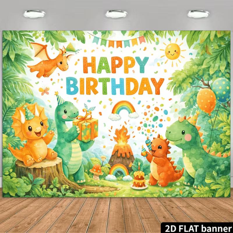 2D Kids Dinosaur Happy Birthday Backdrop Jungle Volcano Background 47.2x31.5inch/120*80cm
2D Kids Dinosaur Happy Birthday Backdrop Jungle Volcano Background 47.2x31.5inch/120*80cm