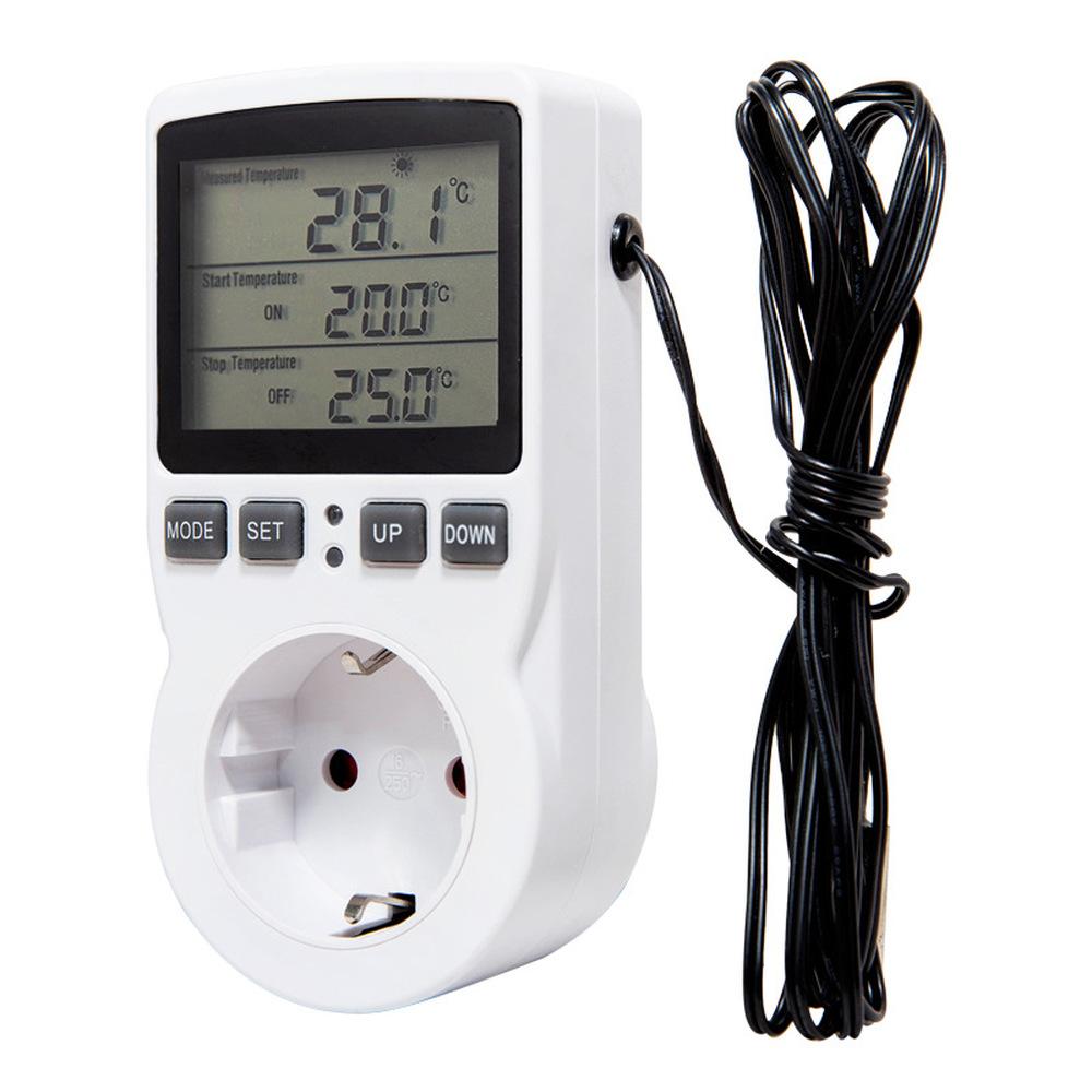 EU Plug Digital Temperature Controller Timer Socket Thermostat With Timer Switch Cooling Heating Temperature Sensor 100mm
EU Plug Digital Temperature Controller Timer Socket Thermostat With Timer Switch Cooling Heating Temperature Sensor 100mm