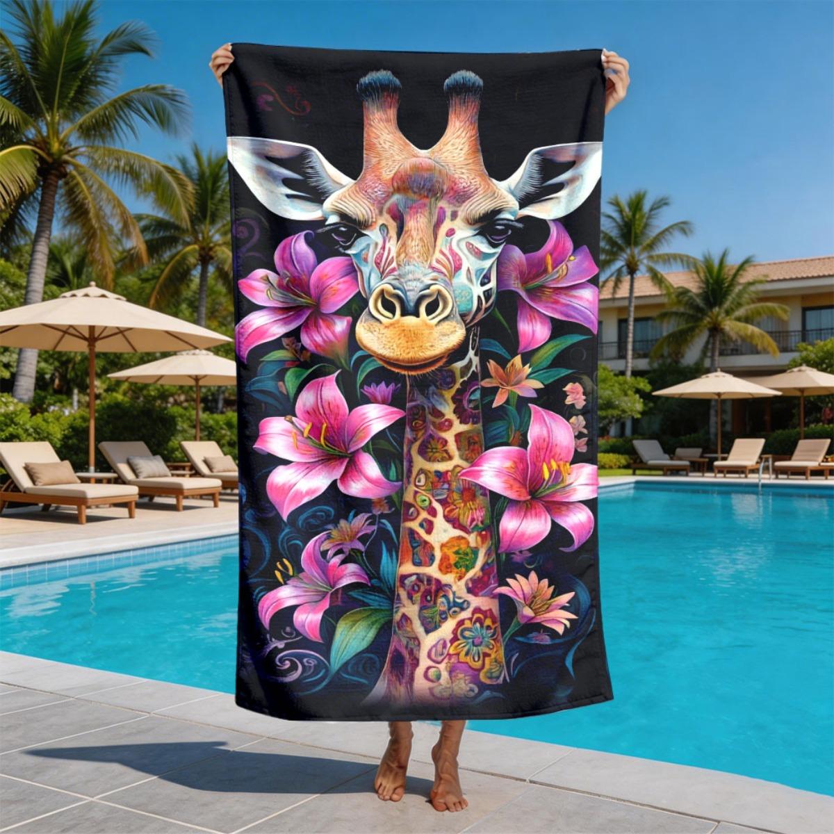 Bohemian-style floral giraffe polyester microfiber beach towel is highly absorbent, suitable for swimming and beach outings W30*H60(CM)
Bohemian-style floral giraffe polyester microfiber beach towel is highly absorbent, suitable for swimming and beach outings W30*H60(CM)