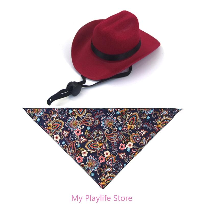 Pet Cowboy Hat and Handkerchief Set Scarves Western Plaids Birthday Party Outfit Gift for a Festive Look Birthday Party S
Pet Cowboy Hat and Handkerchief Set Scarves Western Plaids Birthday Party Outfit Gift for a Festive Look Birthday Party S