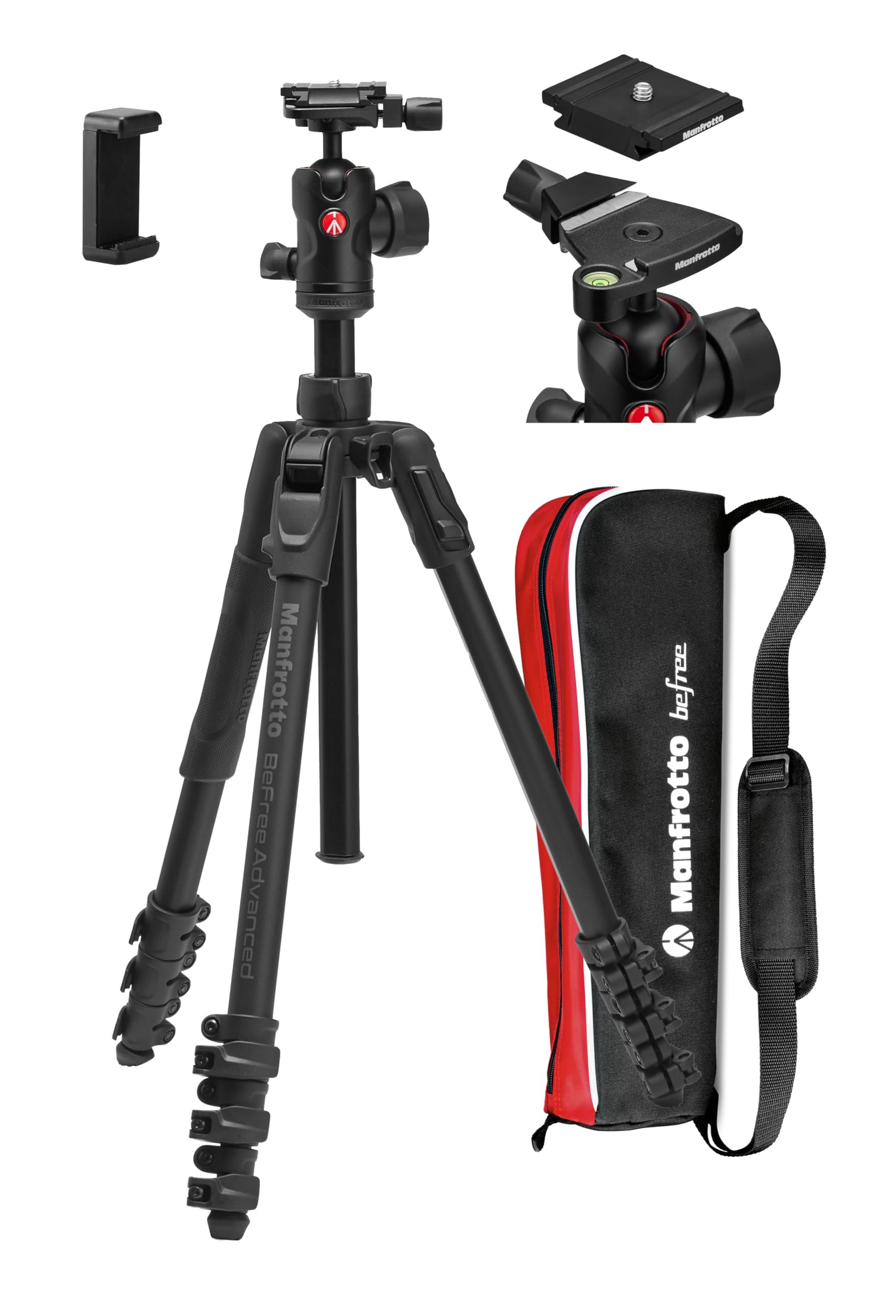 Штатив Manfrotto befree Advance AS з важелем, алюмінієвий, максимальна вантажопідйомність, в комплекті затискач для смартфона JP A00079BMN, 151 см, 1,6 кг, 9 кг,
Штатив Manfrotto befree Advance AS з важелем, алюмінієвий, максимальна вантажопідйомність, в комплекті затискач для смартфона JP A00079BMN, 151 см, 1,6 кг, 9 кг,