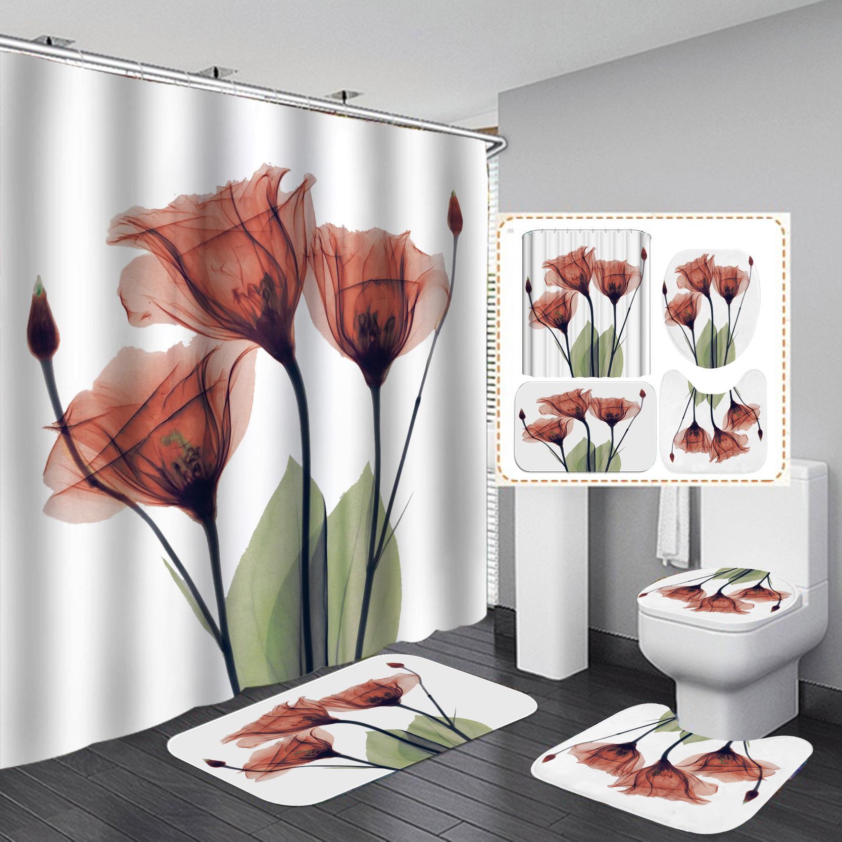 4Pcs Flower Series Набори завіс для душу для ванної кімнати Нековзкі килимки для ванної кімнати Кришка для унітазу Килимок для ванної кімнати 4Pcs
4Pcs Flower Series Набори завіс для душу для ванної кімнати Нековзкі килимки для ванної кімнати Кришка для унітазу Килимок для ванної кімнати 4Pcs