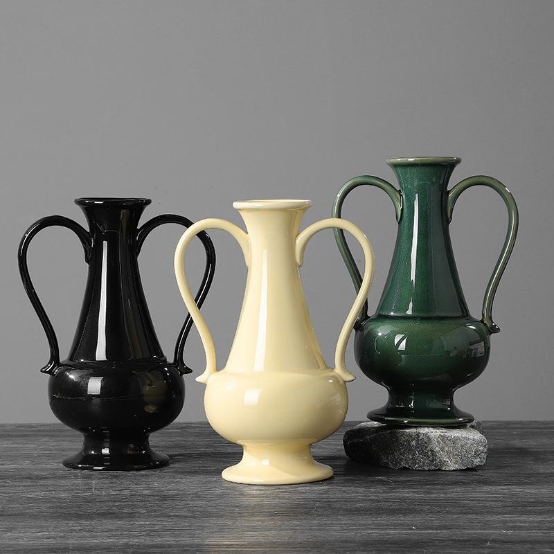 Vintage Double Handle Green Ceramic Vase Floral Arrangement Accessories Porcelain Handicraft Flower Vase Home Decoration
Vintage Double Handle Green Ceramic Vase Floral Arrangement Accessories Porcelain Handicraft Flower Vase Home Decoration