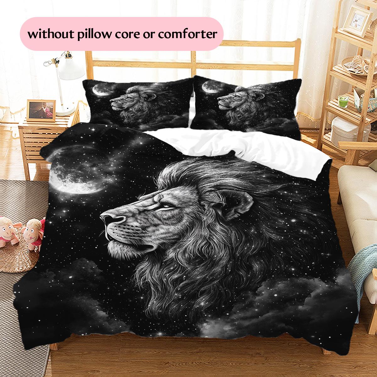 Black Lion Pattern Bedding Home Decoration Birthday Gift (1 * duvet cover + 2 * pillowcase, without core) 135x200cm
Black Lion Pattern Bedding Home Decoration Birthday Gift (1 * duvet cover + 2 * pillowcase, without core) 135x200cm