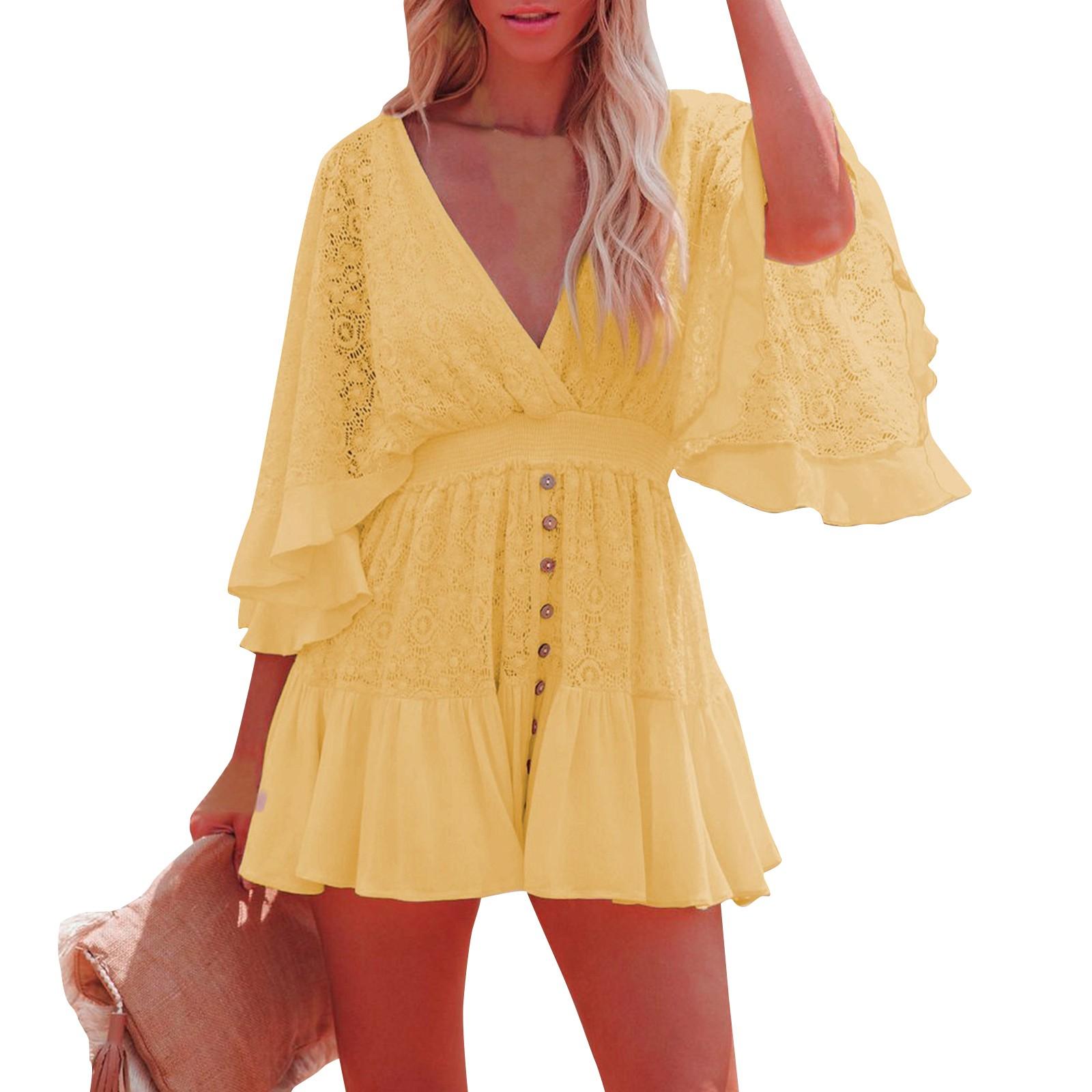 Женские кружевные повседневные платья в деревенском стиле с вязанным крючком M жёлтый
Женские кружевные повседневные платья в деревенском стиле с вязанным крючком M жёлтый