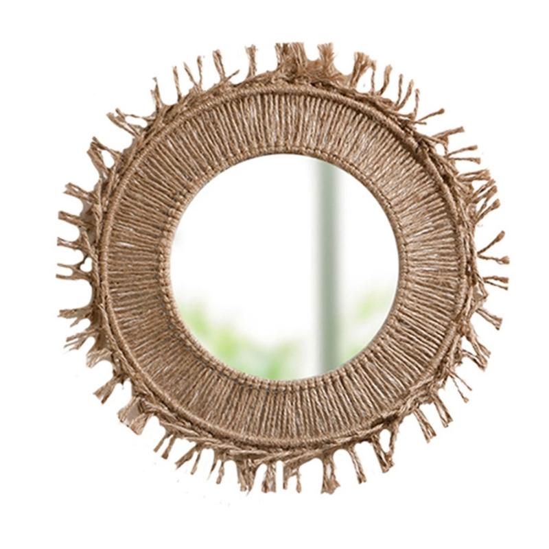 Cotton Rope Woven Macrames Round Mirror with Fringed Tassels Wall Hanging Mirror Decoration for Artistics Home Decors Middle
Cotton Rope Woven Macrames Round Mirror with Fringed Tassels Wall Hanging Mirror Decoration for Artistics Home Decors Middle