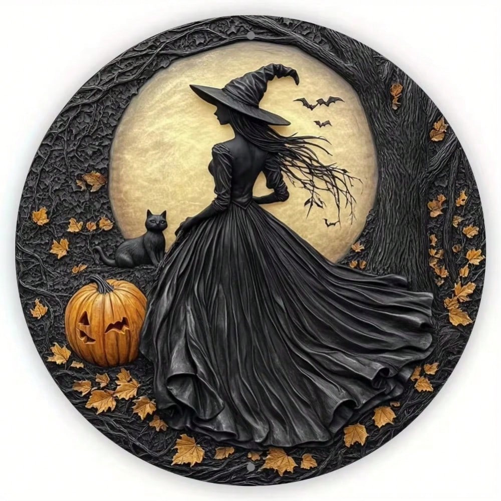 Vintage Halloween Aluminum Wall Art Witch Cat Pumpkin Moon Plaque TYA25459-20X20CM різнокольоровий
Vintage Halloween Aluminum Wall Art Witch Cat Pumpkin Moon Plaque TYA25459-20X20CM різнокольоровий