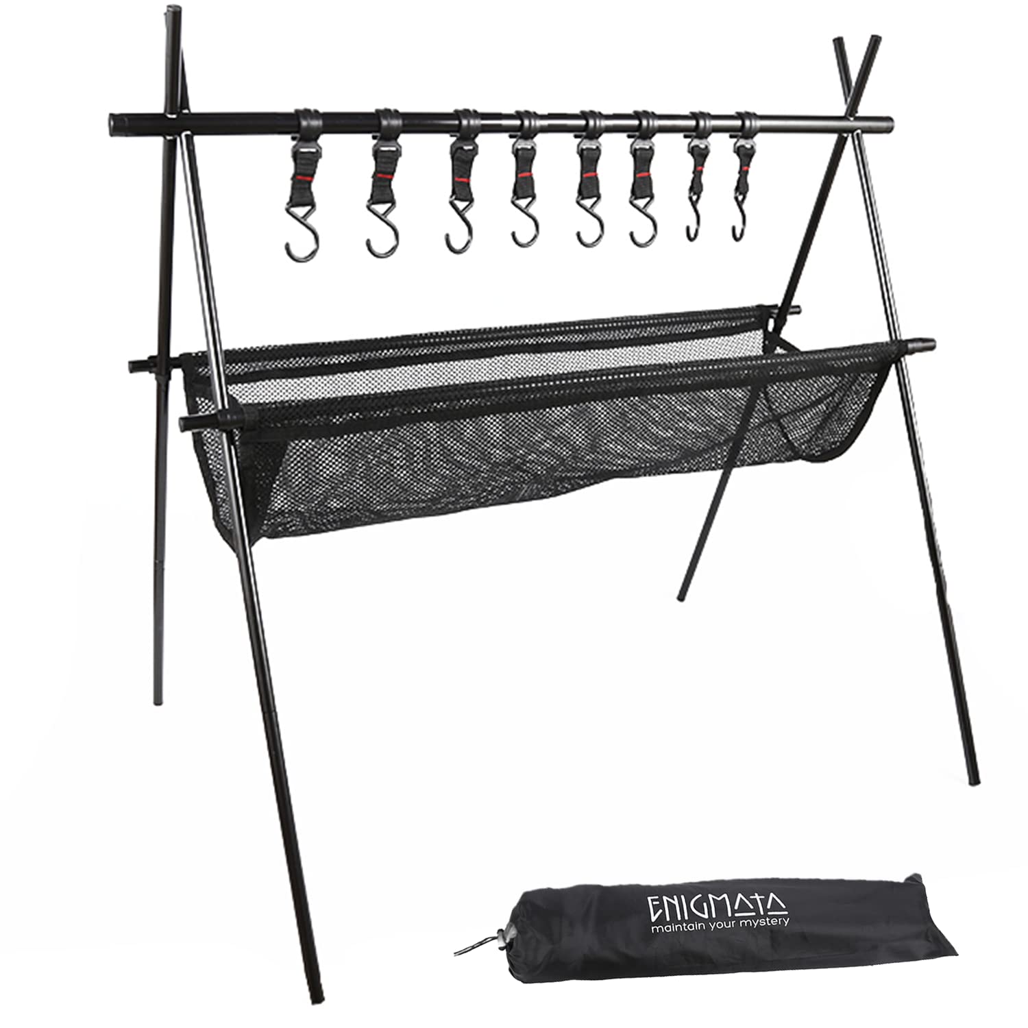 ENIGMATA Outdoor Hanging Rack Net, Lantern Pole, Lantern Stand with Hooks, Foldable, Compact, Ultralight, Aluminum Alloy, with Pockets, Storage Bag In
ENIGMATA Outdoor Hanging Rack Net, Lantern Pole, Lantern Stand with Hooks, Foldable, Compact, Ultralight, Aluminum Alloy, with Pockets, Storage Bag In