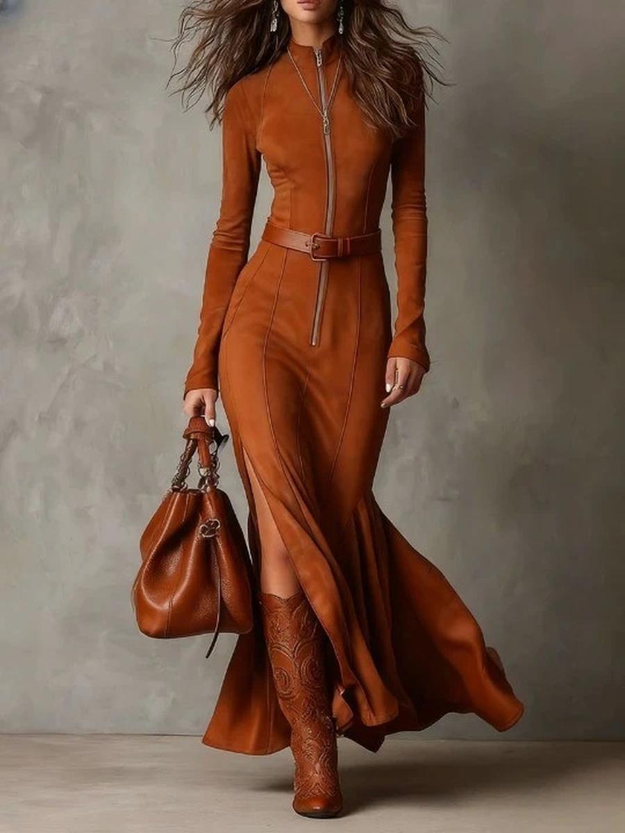 New Retro Modern Stand Collar Zipper High Slit Waist Fitted Chic Feminine Dress XXXL червоний
New Retro Modern Stand Collar Zipper High Slit Waist Fitted Chic Feminine Dress XXXL червоний
