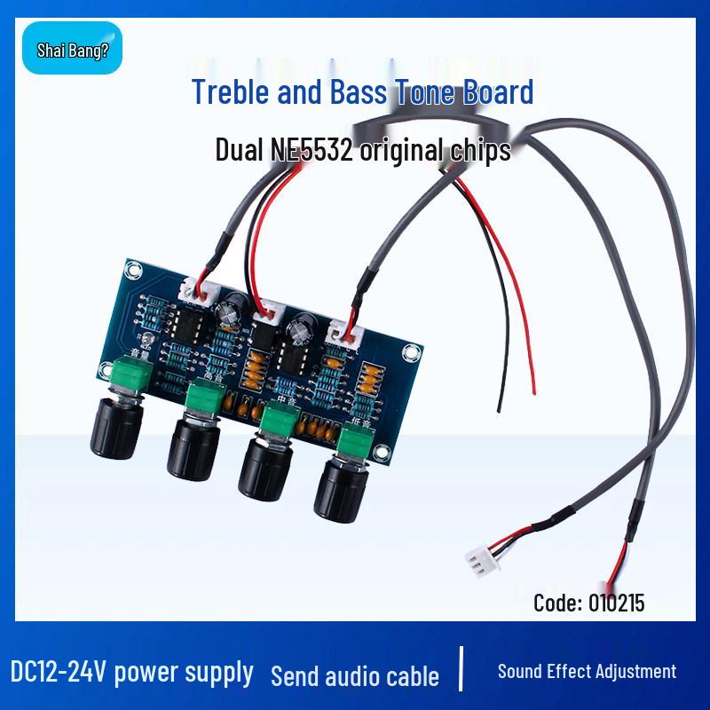 Shai Bang Dual NE5532 Tone Board Amplifier with DC Treble/Bass Adjustment & Wires
Shai Bang Dual NE5532 Tone Board Amplifier with DC Treble/Bass Adjustment & Wires