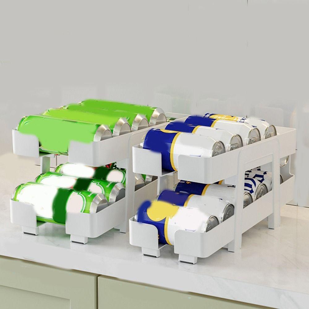 Clear 2 Layer Beverage Storage Box Automatic Rolling Canned Food Storage Rack for Home прозорий 
Clear 2 Layer Beverage Storage Box Automatic Rolling Canned Food Storage Rack for Home прозорий