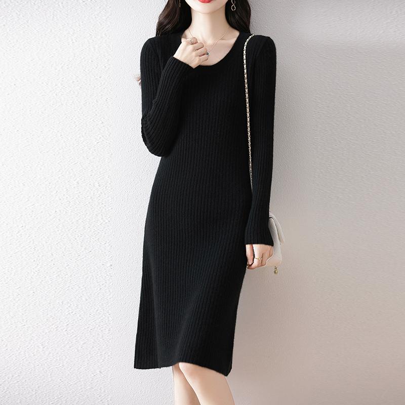 Женское платье-свитер из 100% шерсти с круглым вырезом, длинный трикотажный пуловер, зимние джемперы, длинное шерстяное платье для женщин M чёрный
Женское платье-свитер из 100% шерсти с круглым вырезом, длинный трикотажный пуловер, зимние джемперы, длинное шерстяное платье для женщин M чёрный