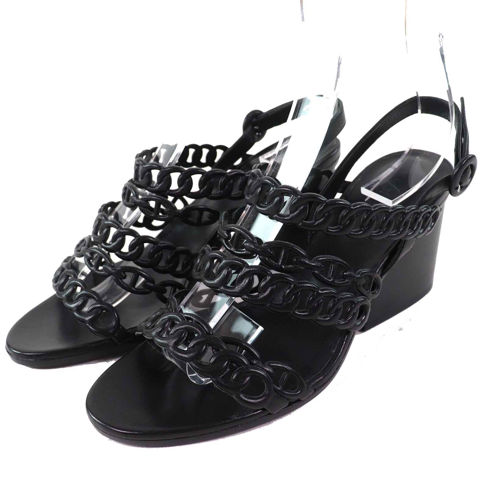 Great HERMES Sandals Romanzo Chaine d Ancre ankle strap black leather Women 37 Used
Great HERMES Sandals Romanzo Chaine d Ancre ankle strap black leather Women 37 Used