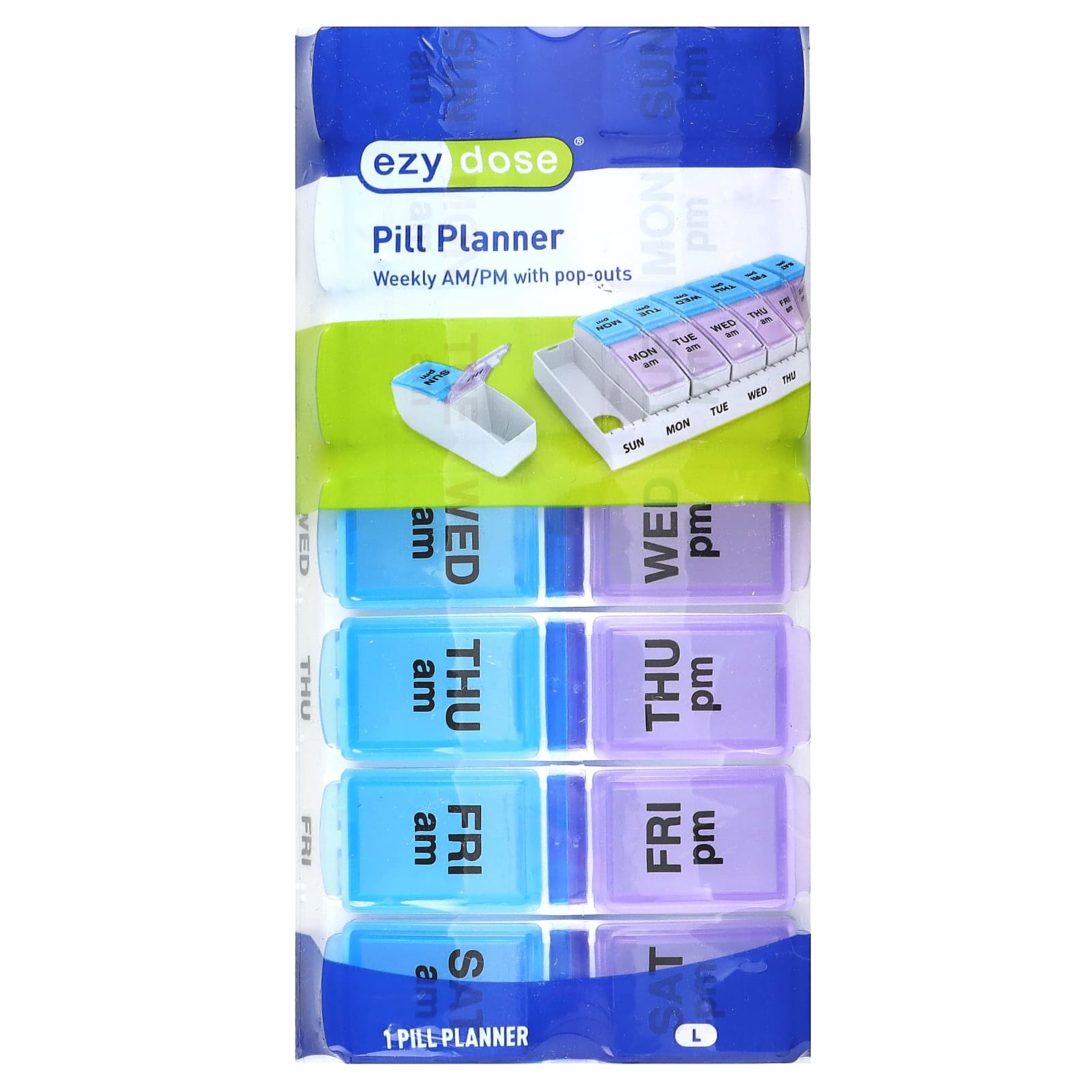 Weekly AM/PM Pop-Out Pill Planner Included, Large, 1 Count
Weekly AM/PM Pop-Out Pill Planner Included, Large, 1 Count