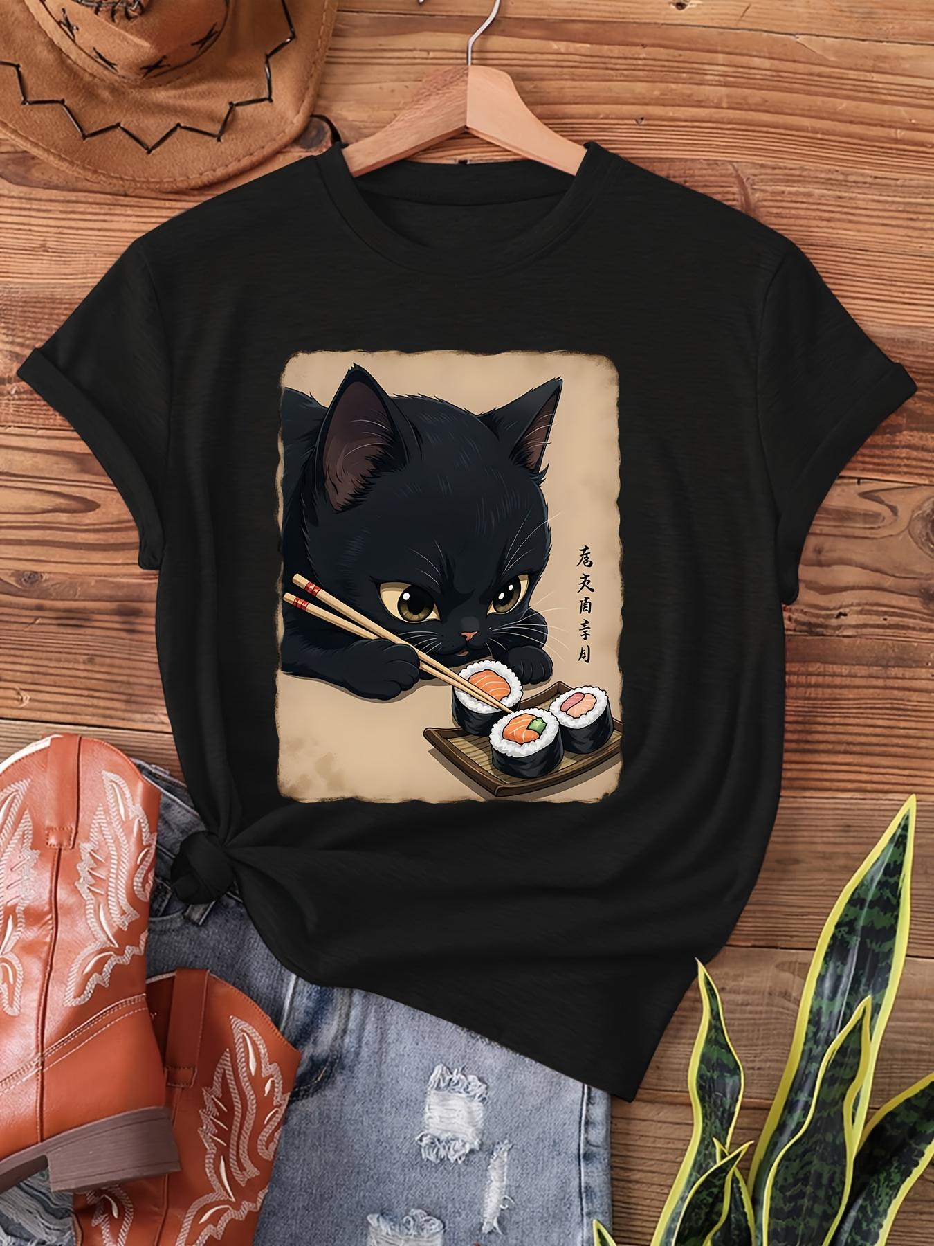 Kawaii Cat Eating Sushi print t-shirt, short sleeve crew neck casual top for summer & spring, Women s clothing 5XL різнокольоровий
Kawaii Cat Eating Sushi print t-shirt, short sleeve crew neck casual top for summer & spring, Women s clothing 5XL різнокольоровий